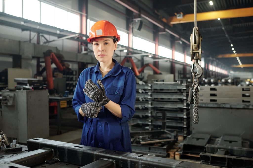 Woman in metalworking industry